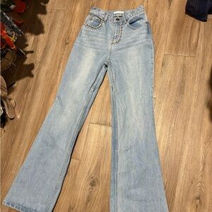 AREA jeans with crystal chain only worn once